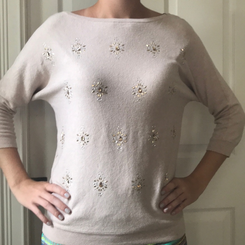 White House Black Market beaded sweater